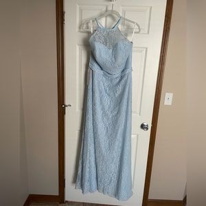 Aline lace illusion neckline dress